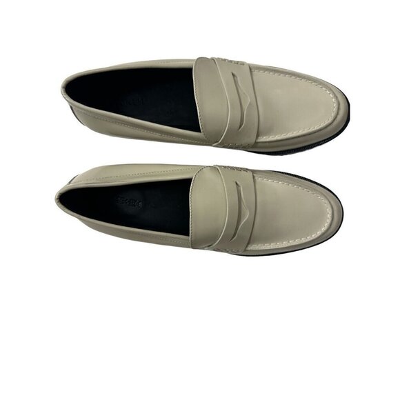 NWOT Me+Em Italian Leather Penny Loafers in Ivory Size 38 1/2 - Picture 3 of 6